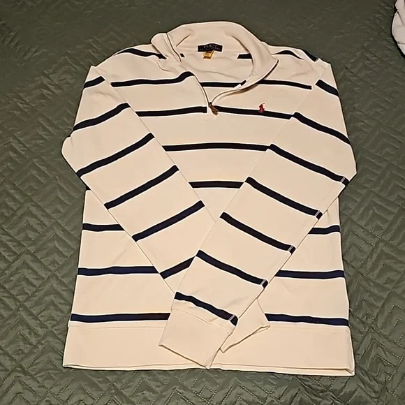 Boys Ralph Lauren Striped Cotton Interlock Pullover - Picture 1 of 3